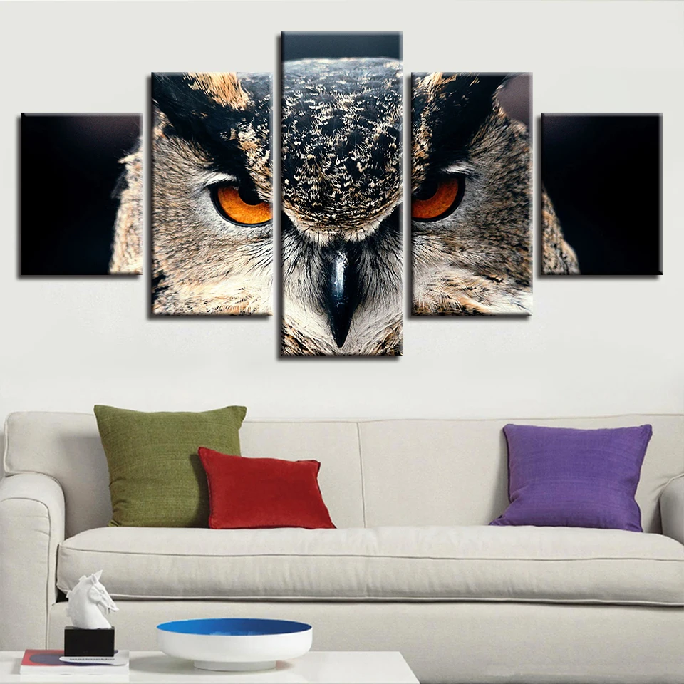 Современный дом гостиной настенные художественные украшения 5 шт. Животные Сова
