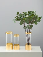 honeycomb transparent glass vase home decoration ornaments living room dried flowers golden flower