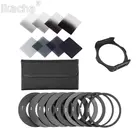 8 шт. ND2 ND4 ND8 ND16 Градуированный ND2 4 8 16 Набор фильтров + 49 52 55 58 62 67 72 77 82 мм кольцевой адаптер фильтр для Cokin P