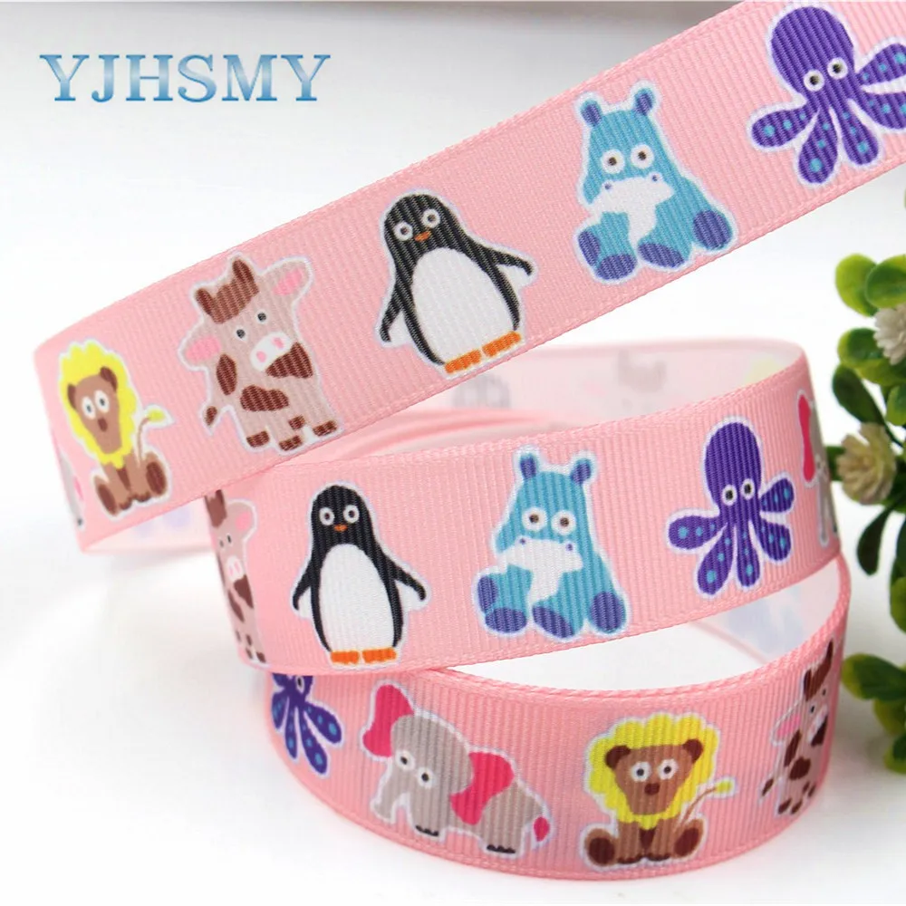 YJHSMY F-17609-478 22 мм 10 ярдов мультфильм печатных grosgrain ленты DIY ручной работы