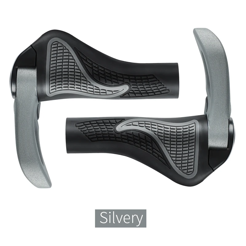 Silver WEST BIKING велосипедные ручки, велосипедные ручки, запираемые, противоскользящие велосипедные ручки, диаметр 2,2 см, стандартные детали для горного велосипеда - Цвет: Silver