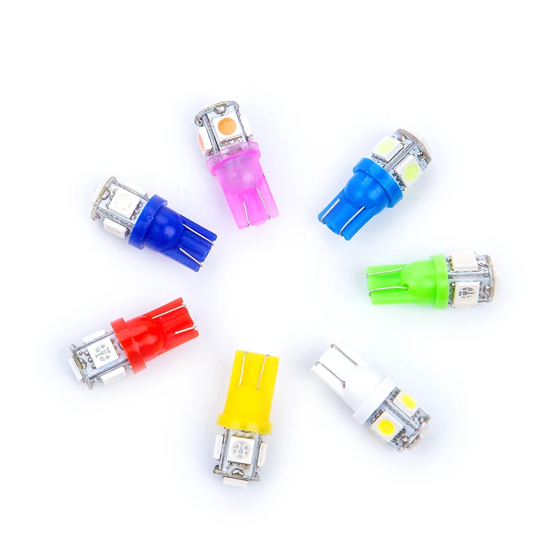 10 шт. w5w led T10 светодиодные лампы 5 SMD 5050 194 168 автомобильный боковой клиновидный
