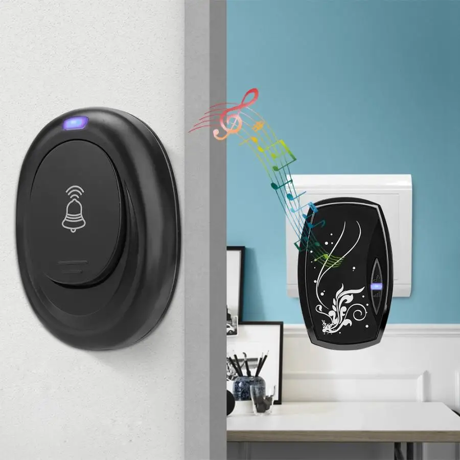 200m Remote Wireless 36 music Waterproof LED door bell 4 Volume Home Security Intelligent wireless Doorbell induction | Обустройство