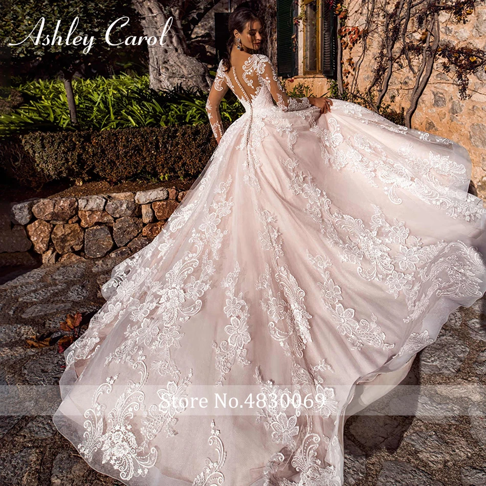 Свадебное платье с длинным рукавом Ashley Carol 2020 романтичное пляжное ТРАПЕЦИЕВИДНОЕ