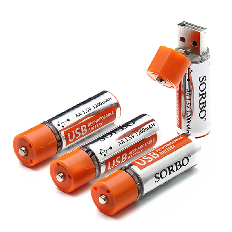 Горячая Распродажа 4 шт. аккумулятор SORBO 1 5 в 1200 мАч USB час быстрая зарядка литий
