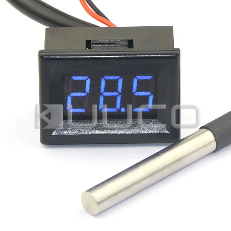 

Digital Thermometer -55~125 Celsius Blue Led Digital Meter DC12V 24V Digital Tester for Outdoor/Indoor/Laboratory/Greenhouse etc