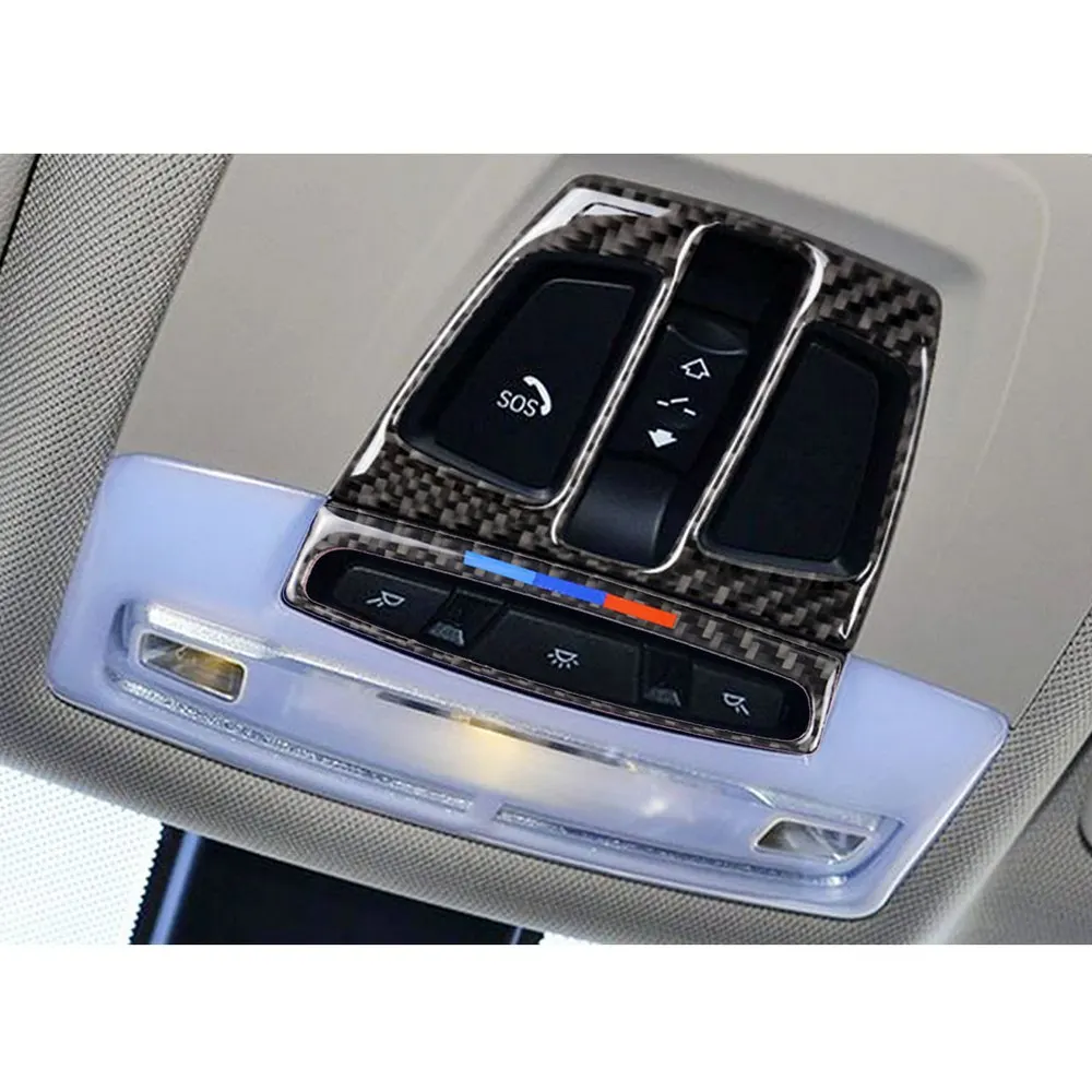 

Car Interior Roof Reading Light Frame Decorative Trim Cover For BMW Series 1 3 X5 X6 3D Carbon Fiber