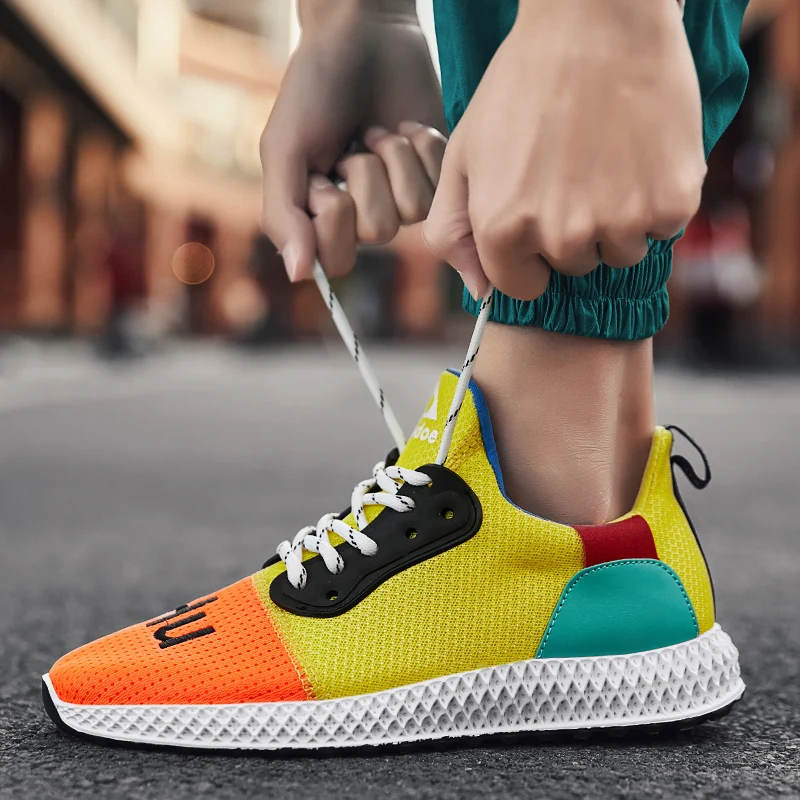 Hemmyi Mens Sneakers Casual Shoes Mesh Breathable Male Schuhe Spring Fashion Lace-Up Rubber Sole Chaussure Homme Trainers | Обувь