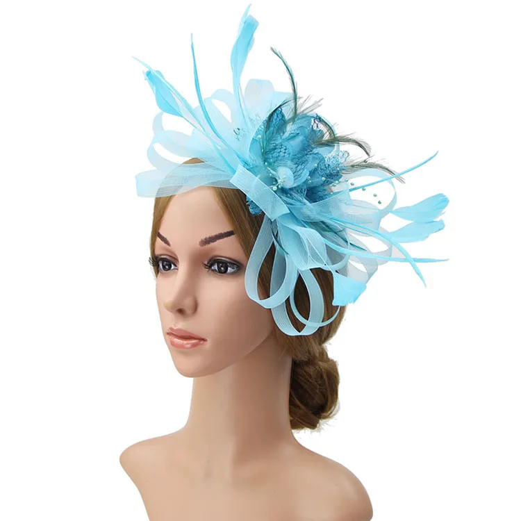 Шляпа Свадебная королевские шляпы цветок Pamelas Y Sombreros Para Bodas перья шляпка для церкви Зажимная лента шляпа для банкета Свадебная Тиара