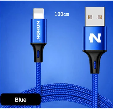 Blue---100cm NOHON 3 в 1 USB кабель для iPhone 8X7 6 6S Plus 5 5S samsung Xiaomi lenovo 2 в 1 Micro type C кабели для быстрой зарядки - Цвет: Blue---100cm