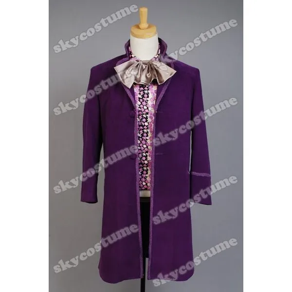 Вилли Вонка и шоколадная фабрика косплей костюм пальто жилет галстук-бабочка