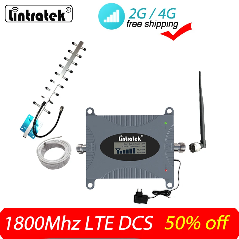 Lintratek усилитель сигнала 2 г 4 сотовой сети 1800 МГц GSM DCS мобильный телефон мини