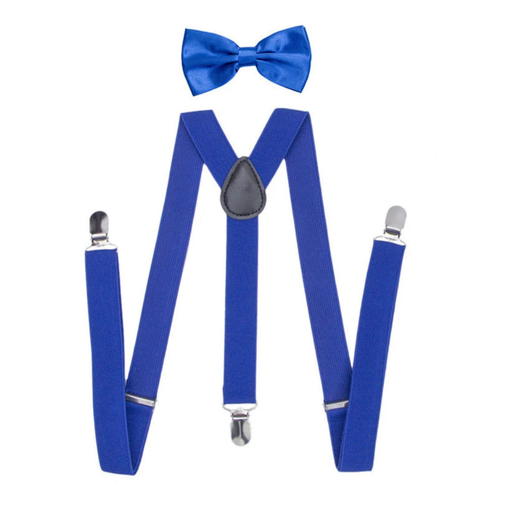 Эластичные подтяжки унисекс одноцветные регулируемые y-образной формы с бантом