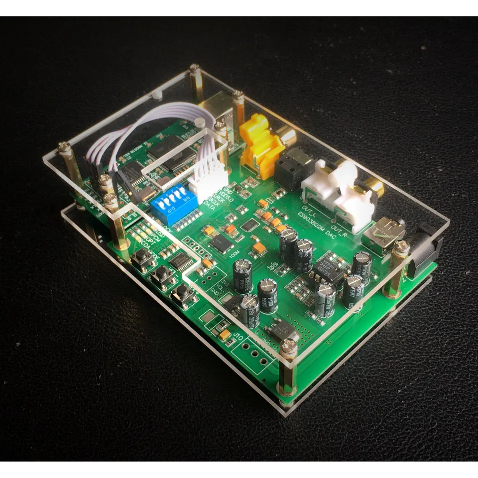 ES9038Q2M DSD ies SPIDF декодер плата amanero USB DAC с акриловым листом T0249