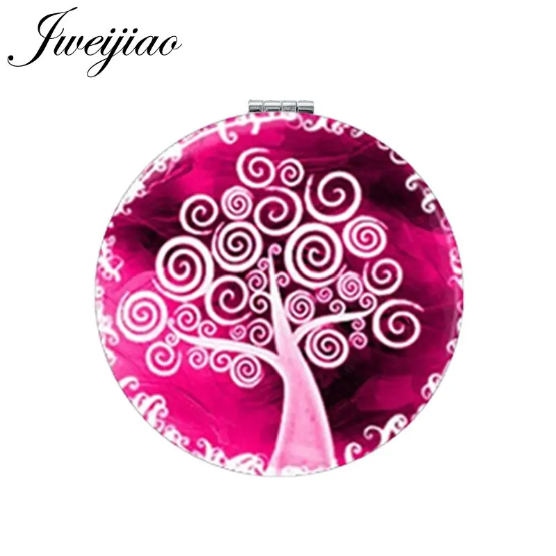 C508 JWEIJIAO Gree Life Tree золотой лист круглое зеркало для макияжа Мини складное компактное карманное зеркало портативное 1X/2X увеличительное - Цвет: C508