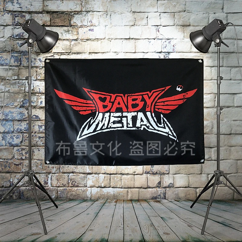 "BABYMETAL" Японская девушка рок микс плакат Большой четыре отверстия Висячие Ткань флаги баннеры музыкальная студия Бар Кафе комната в общежитии домашний декор