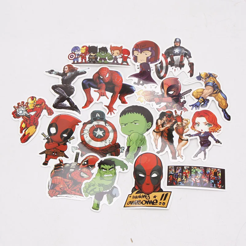 101 шт./компл. Marvel игрушки Мстители завершающей наклейки супер герой "," Халк "," Железный человек "," Человек-паук "с изображением Капитана Америки, автомобильный стикер для багажа