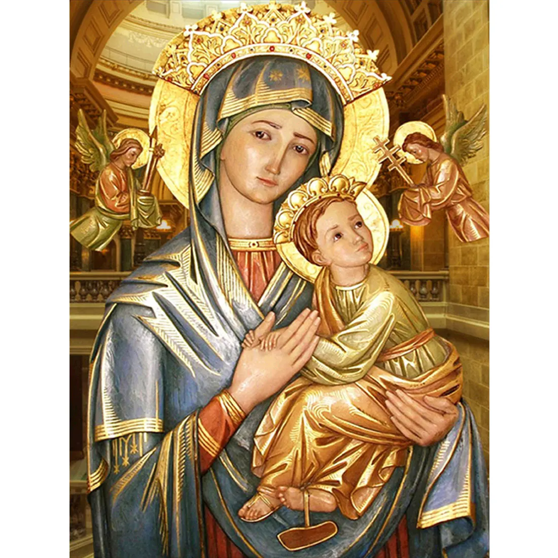 S174 20x25cm Горячая Сделай Сам Алмазная вышивка крестиком 22 картина религиозная икона 5d алмазная вышивка мозаика Новогоднее украшение подарок - Цвет: S174 20x25cm