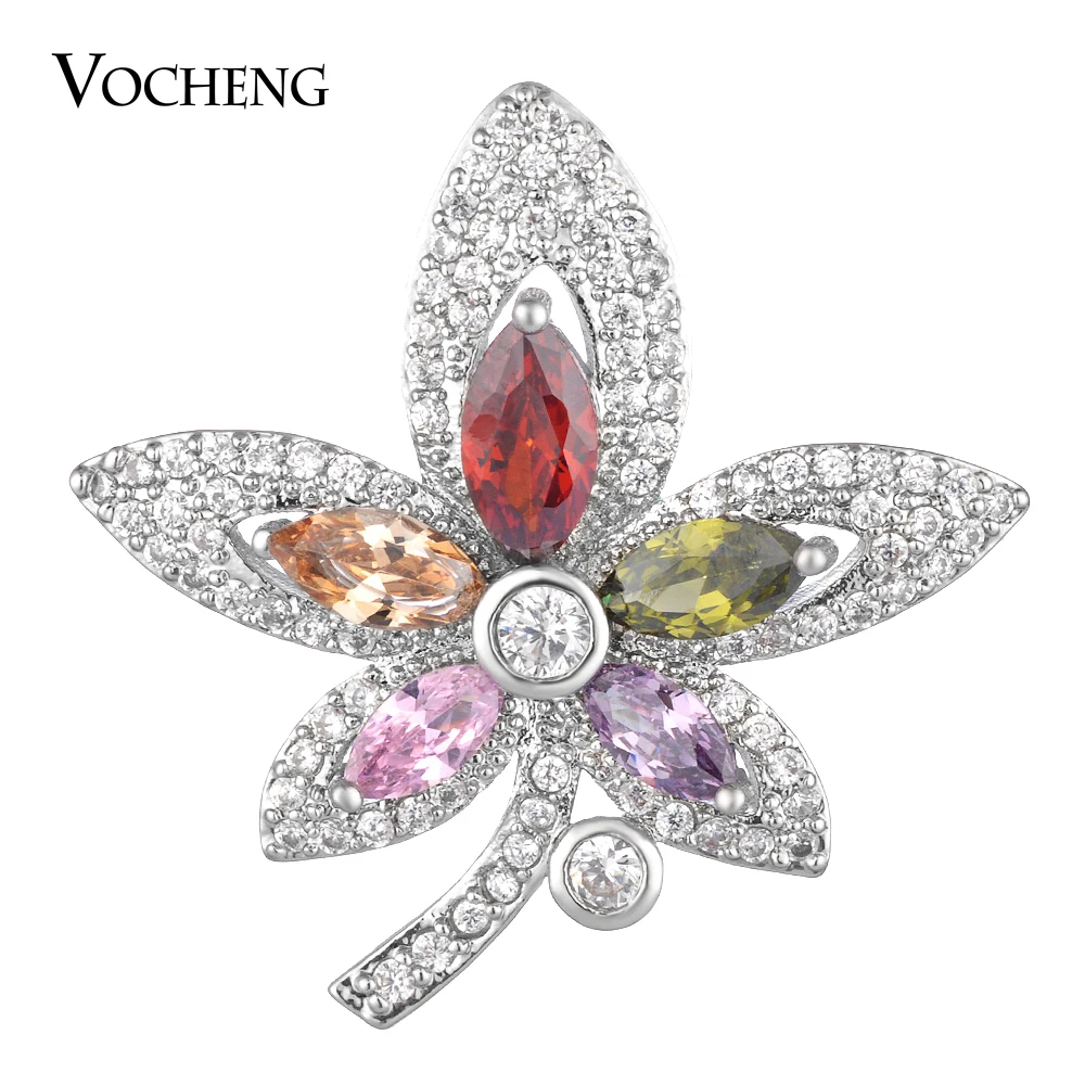 

CZ Stone Luxury Vocheng Snap Charms Interchangeable 18mm 2 Colors Flower Shining Copper Material Vn-1634