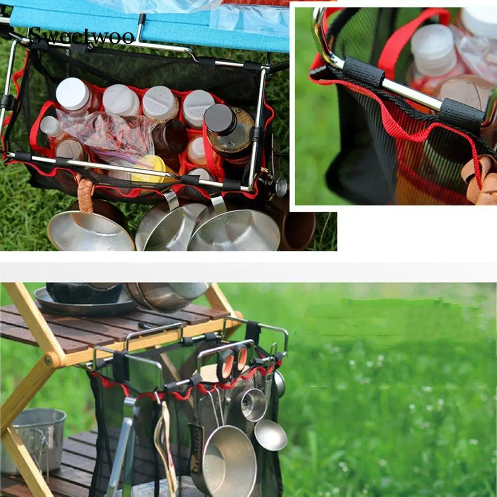 Уличная проволочная стойка для кемпинга Портативная сумка хранения карманный