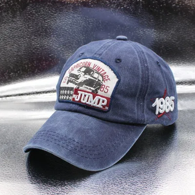 Мыть хлопок шапка с рисунком Мужская бейсболка Snapback хип-хоп женская кепка Винтаж папа шляпа фирменные Бейсбол Кепки - Цвет: Navy
