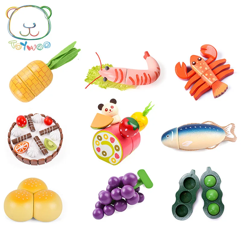 [Toy Woo] деревянное моделирование детских игрушек фрукты и овощи кухонные игрушки