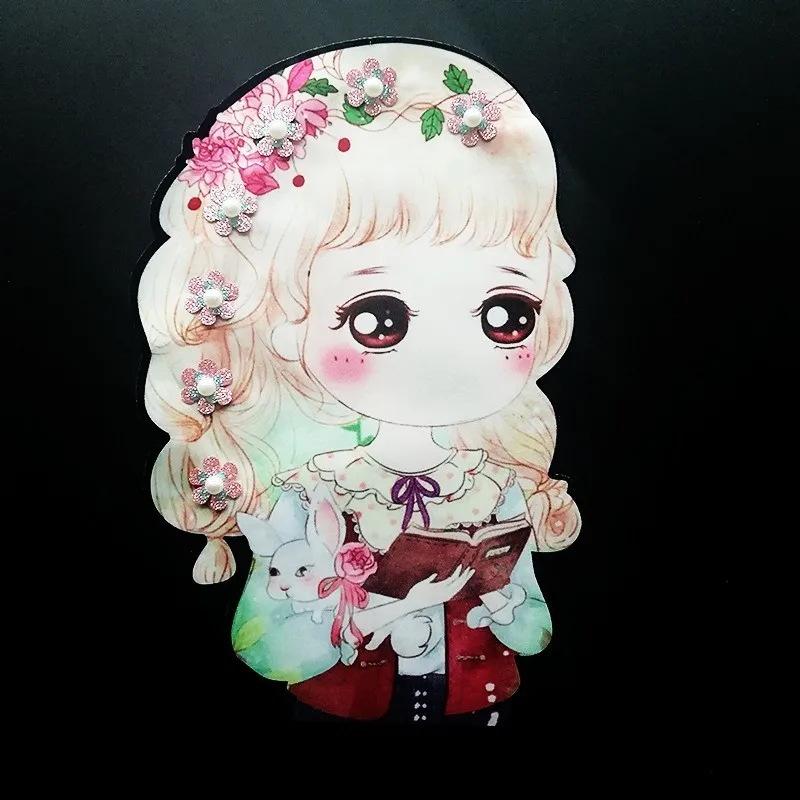 Мультяшные нашивки с вышивкой из бисера для девочек Kawaii Принцесса Аппликации Diy