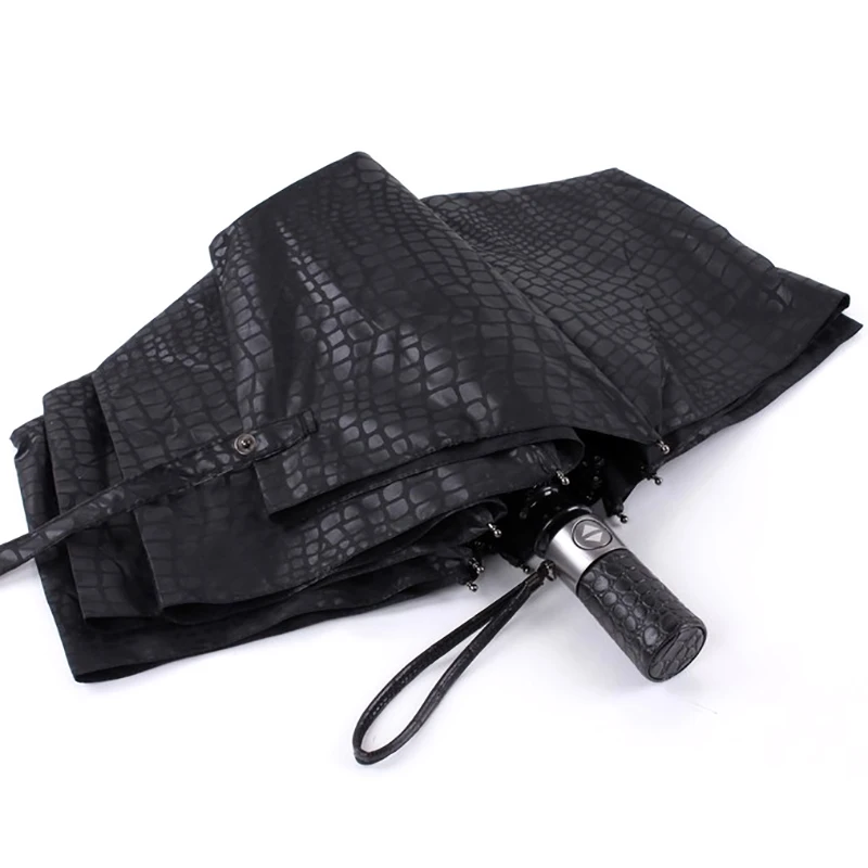 JESSE KAMM New Gentle Men Three Folding Compact Fully Automatic Large Imitation leather High Quality Winfproof Strong Umbrellas | Дом и сад