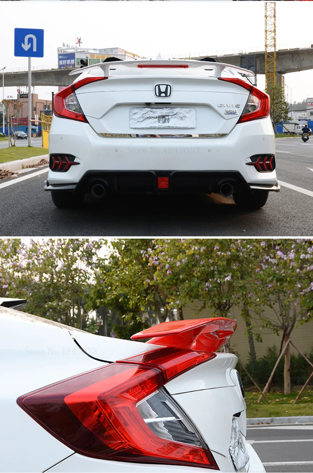 AITWATT Подходит для Honda Civic спойлер из углеродного волокна ABS пластик черный цвет задний спойлер задний багажник губы крыло автомобиля Стайлинг