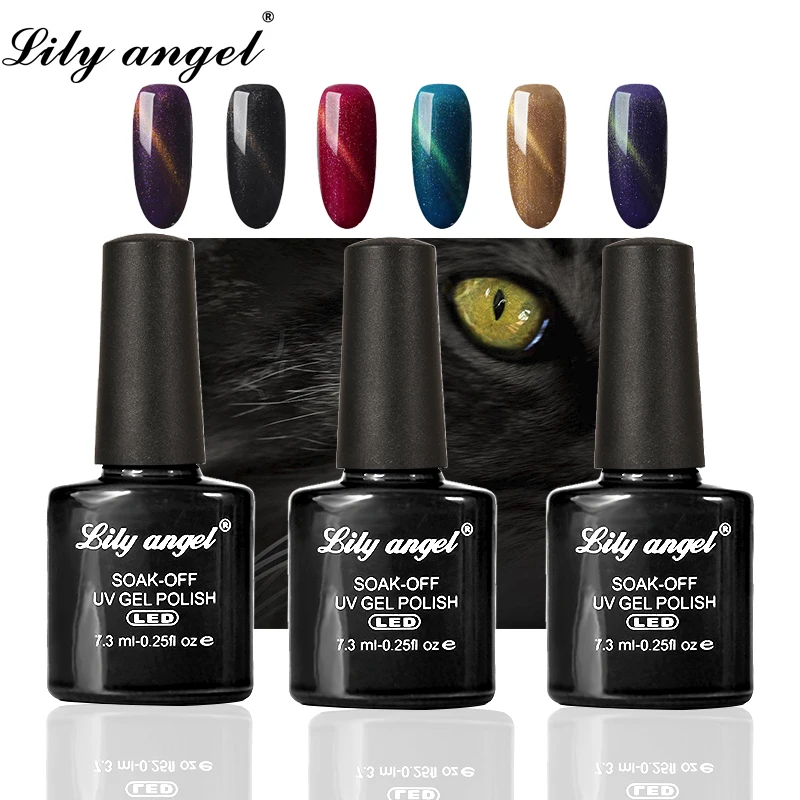 LiLy Angel Гель-лак для ногтей кошачий глаз 7,3 мл замачиваемый УФ-гель для ногтей штамповка кошачий глаз светодиодный светильник Звездный кошачий глаз клей