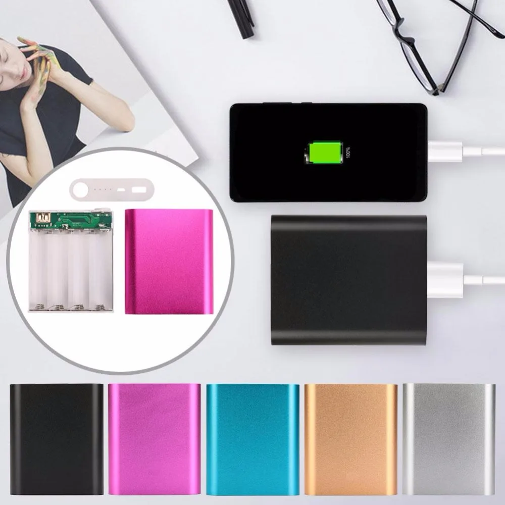 Cewaal power Bank чехол, набор, сделай сам, внешний резервный аккумулятор, корпус для путешествий, зарядное устройство, коробка для 4x18650, аккумулятор для смартфонов, планшетов