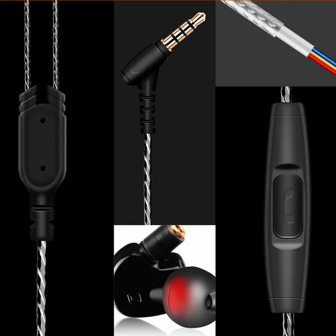 Rukz W1Pro Профессиональные съемный кабель спортивные наушники для бега Шум Изоляция