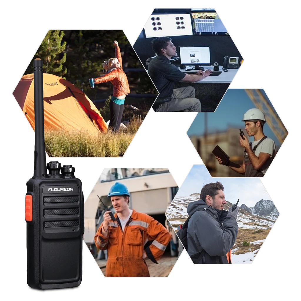 2 шт. Floureon A5 16 канальный Walkie Talkie PMR 446 МГц без лицензии двухстороннее радио перезаряжаемый светодиодный светильник мобильное радио с европейской вилкой