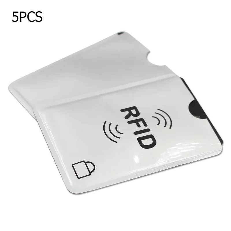 

5pcs Anti Rfid Blocking Reader Lock Bank Card Holder Men Women ID Card Case Rfid Protection Metal Credit Card Holder Aluminium