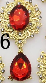 6 YWXINXI, модная новинка,, 1 шт./лот, плоские с оборота броши, 28*56 мм, сплав, аксессуары, сделай сам, ювелирное изделие, стразы, украшение, 11 видов цветов - Окраска металла: 6
