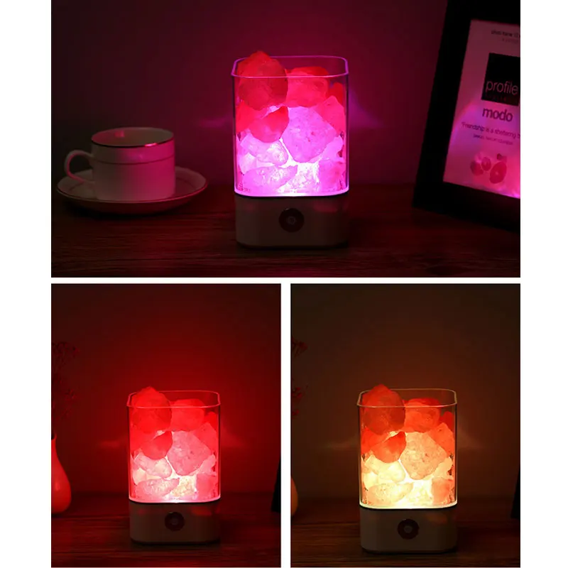 USB кристалл лампа из гималайской соли Воздухоочистители настроение Творца