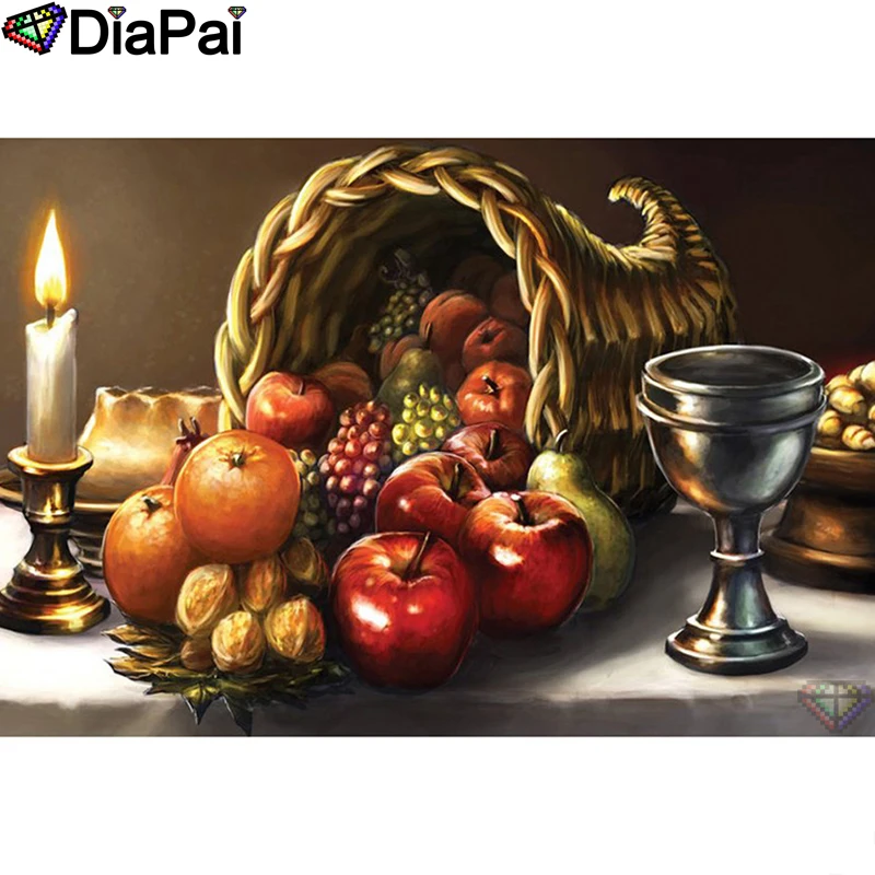 

DIAPAI Diamond Painting 5D DIY 100% Full Square/Round Drill"Fruit basket scenery"Diamond Embroidery Cross Stitch 3D Decor A23074