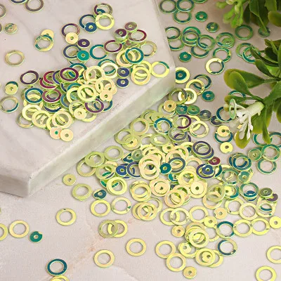 4 JG Light Green 10 г/упак. удивительный блеск блесток 4 мм/6 мм кольцо круг вокруг Форма свободные блестки для ногтей Для женщин швейные детей Diy аксессуары - Цвет: 4 JG Light Green