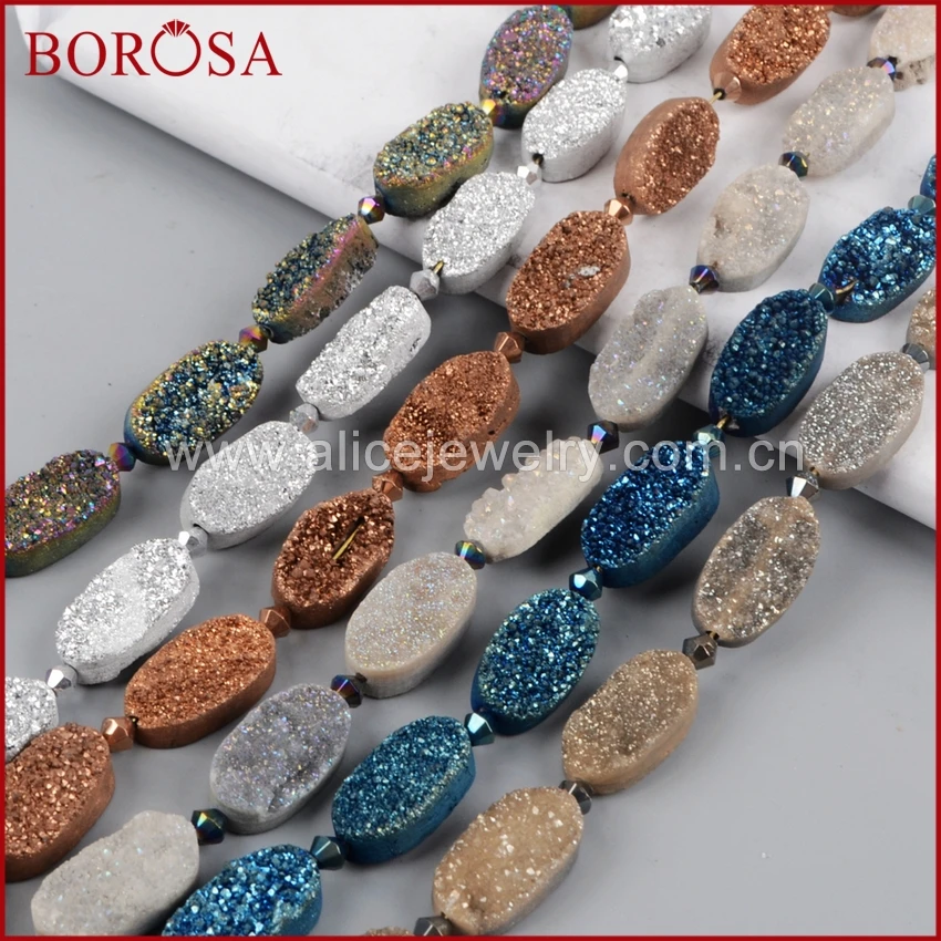 BOROSA 1 шт. зеркальная бусина для изготовления ювелирных изделий 20x10 мм овальная