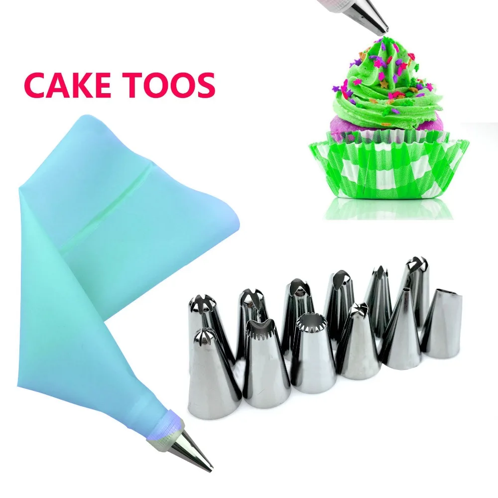14 шт./компл. кухонные аксессуары глазурь трубопровод Крем кондитерский мешок + 12