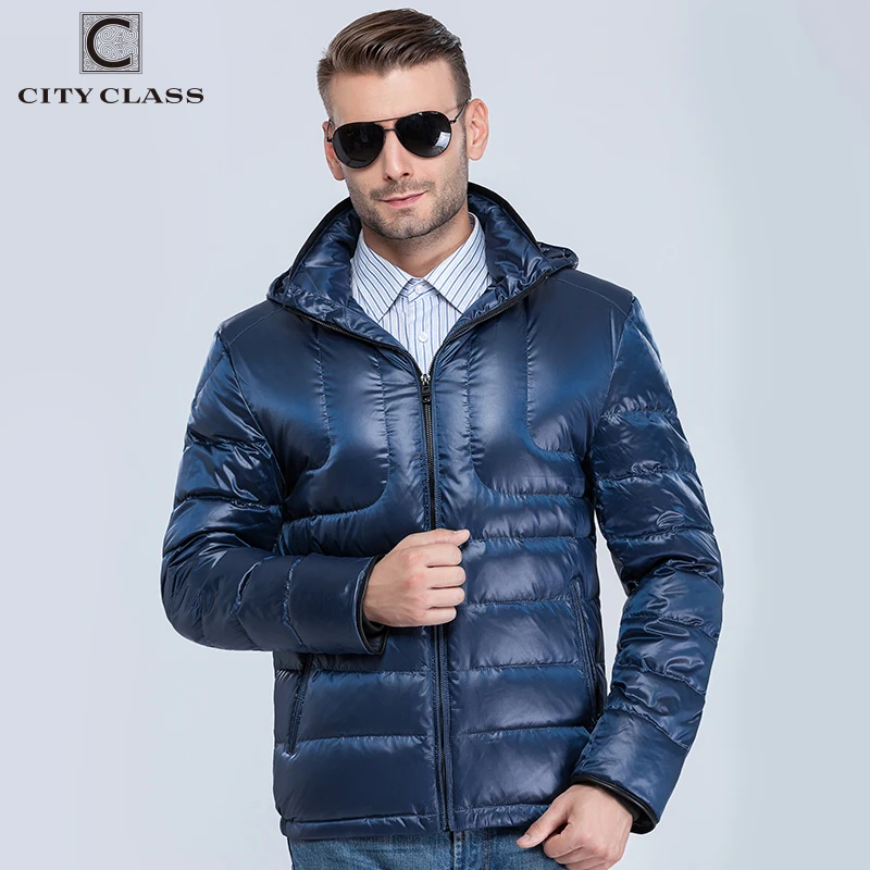 City Class новые мужские легкий пуховики 90% процентов пух зимние теплая мода