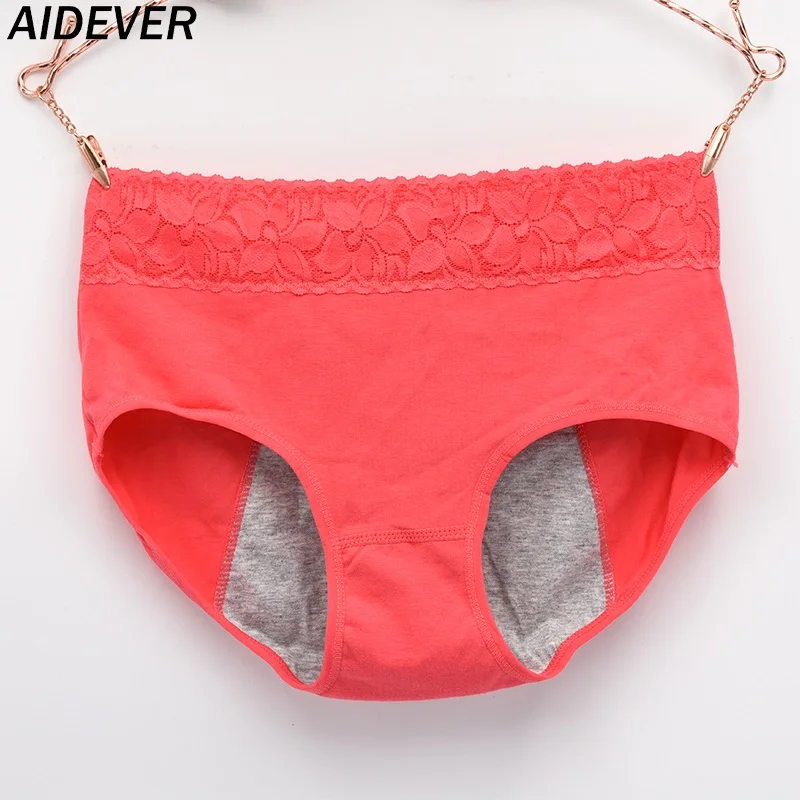 AIDEVER 3 шт. хлопок мягкие удобные герметичные менструальные трусики физиологические брюки женское нижнее белье период непромокаемые трусы
