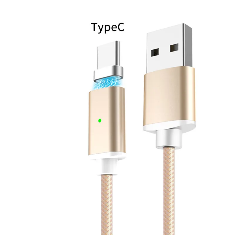 Golden for Type C Магнитный кабель Vanniso Micro USB 2A, кабель для быстрой зарядки для iPhone XS X XR 8 7 samsung S8 type C, магнитный кабель для мобильных телефонов - Цвет: Golden for Type C