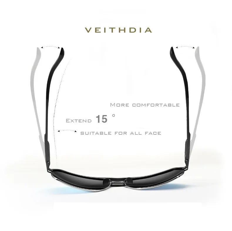 Бренд veithdia дизайнерские UV400 поляризованных солнцезащитных очков Для мужчин алюминиево-магниевого солнцезащитные очки мужские солнцезащитные очки oculos de sol masculino 6521