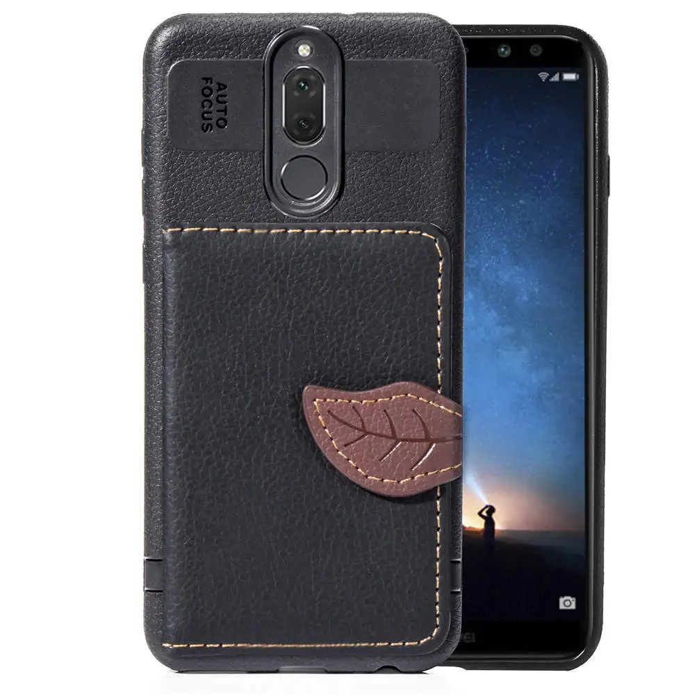 Чехол-Кошелек из мягкого ТПУ и кожи с отделениями для карт Huawei Mate 10 lite P20 P чехол