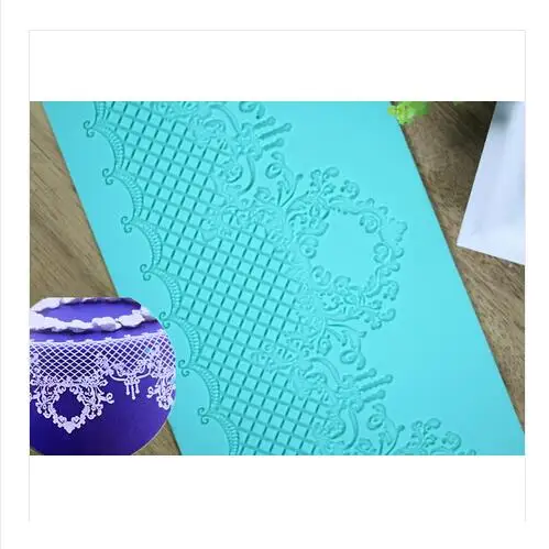 

135mm*387mm*4mmFlower Pattern Silicone Mat Fondant Cake Decorating Tools Kitchen Silicone Lace Mold