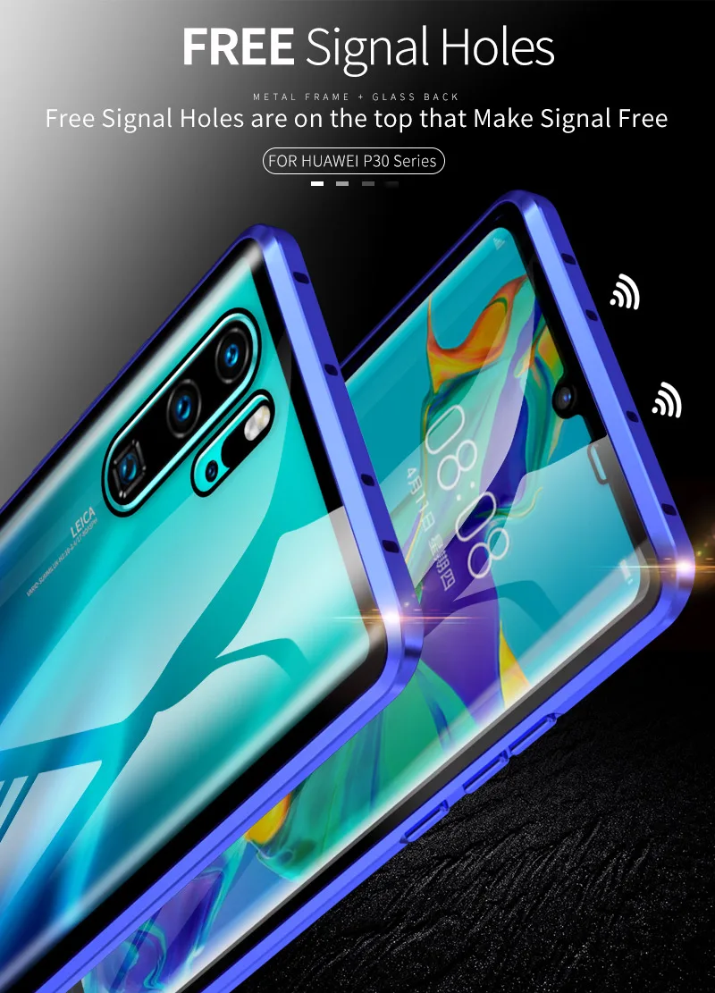 Двусторонний прозрачный стеклянный Магнитный чехол для huawei P30 P20 mate 20 Pro Nova 3i 4 5 Pro 5i Honor 20 Pro 20i V20 Роскошный Полный Чехол