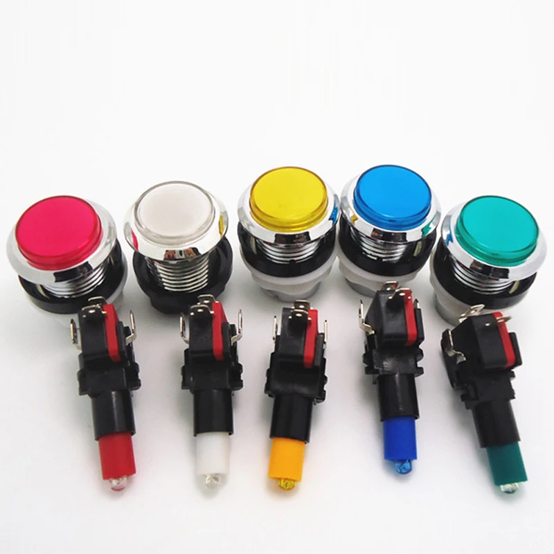 Аркадная игра DC 12V lluminated светодиодный хромированный кнопочный с