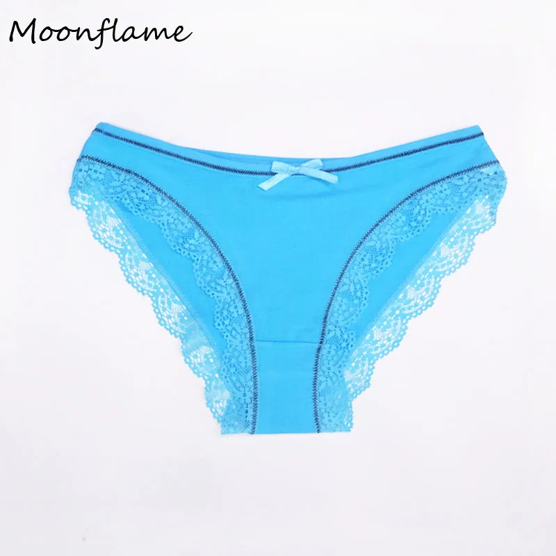 Moonflame 1 шт./лот Новое поступление удобные с низкой посадкой сексуальные кружевные Хлопковые женские трусы M L XL 89048