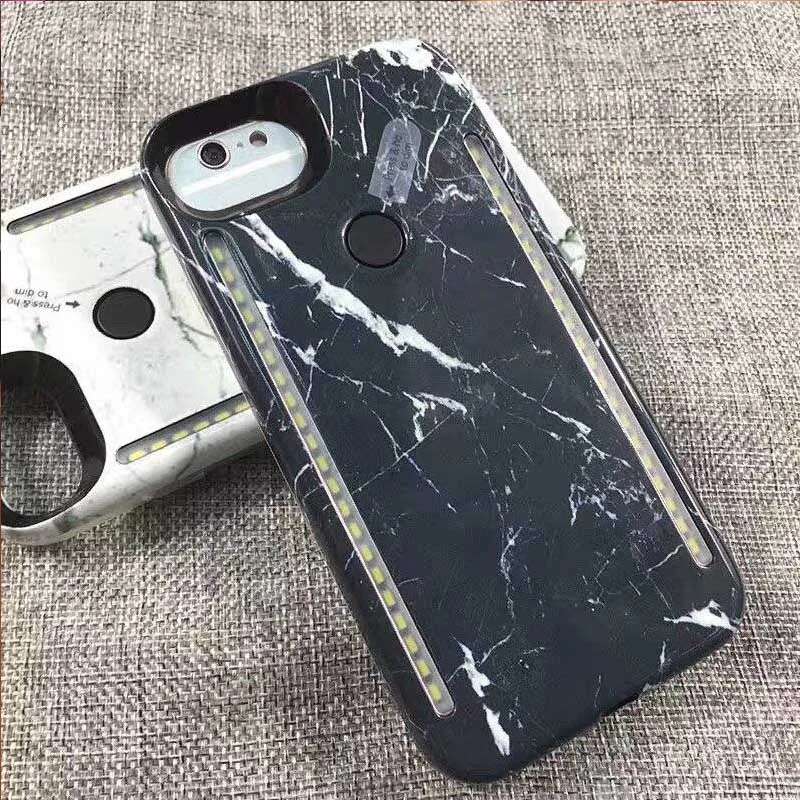 1 Мраморный crack flash Phone Чехол для iPhone 6 6s 7 8 Plus идеальные селфи сверкающие с подсветкой чехол для iPhone 6 6s телефон сумка - Цвет: 1